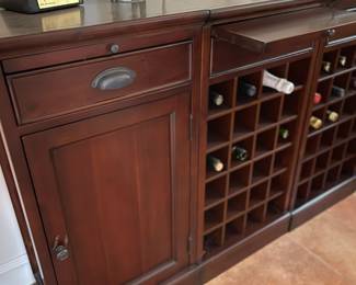 Pottery Barn modular bar:  4 separate pieces.  There are 2 wine grids and 2 cabinet sections.  
