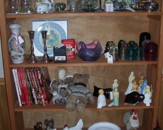 LOTS of Collectibles (hens on nest, milk glass, telephone insulators & more)
