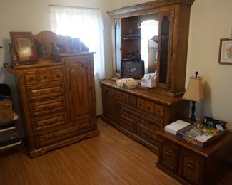 Tall boy chest, dresser with mirror, night stand