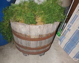 large whiskey barrel planter