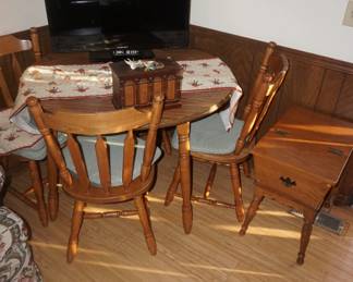 dining table and chairs, TV