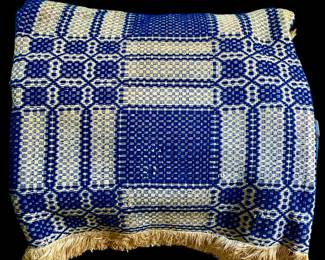 Antique Cobalt Blue Coverlet