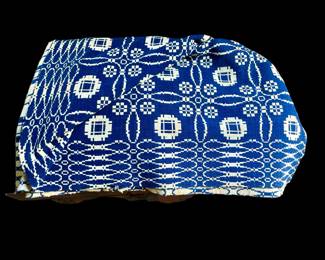 Antique Cobalt Blue Coverlet