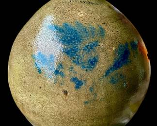 Scarce Cobalt-Decorated Stoneware Jug, Stamped "S.S. PERRY / TROY New York State origin, circa 1828-1833