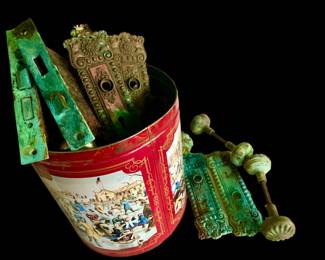 AntiqueBrass Door Knobs, Mortise and Plates