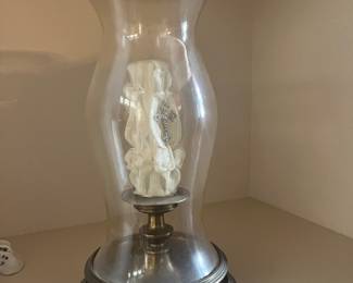 Brass hurricane candle lamp