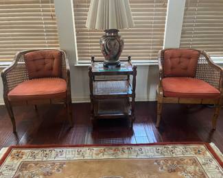 Wicker wood side chairs and table that are comfortable and classy