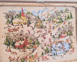 Reverse of holiday needlepoint