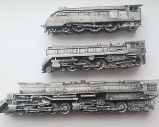 Miniature Franklin Mint pewter train engines