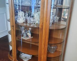 Curved glass china cabinet