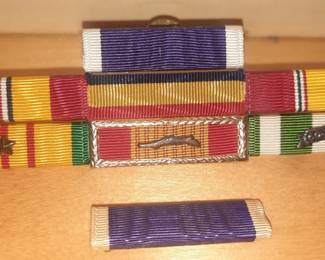 U.S. Marine uniform bars including two Purple Heart bars