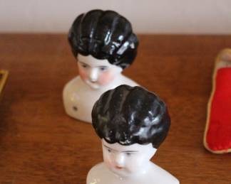 Vintage porcelain doll heads