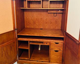Oak office hutch