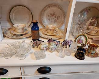 Antique Salt Cellars, Cobalt Blue Bell + Miscellaneous