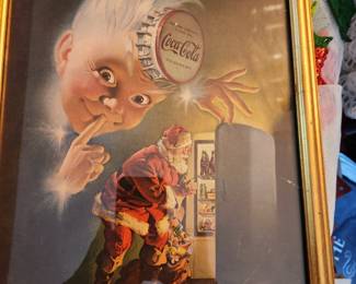 Vintage Coca Cola Framed Advertisement