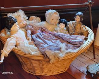 Variety of Antique Porcelain/Bisque Dolls