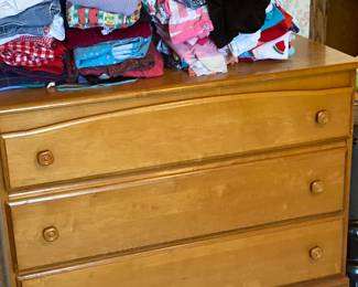 nice three drawer dresser and mirror