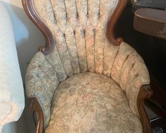 beautiful antique wingbacked chair.