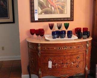 BOMBAY CHEST AND NICELY FRAMED PRINT