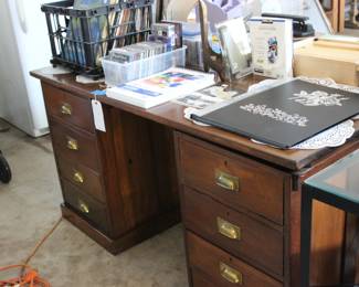 THE OTHER SIDE OF A TWO PERSON DESK