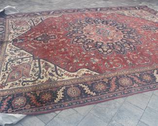 11'4"X15'6" PERSIAN HERIZ/AHAR  PICTURE WAS TAKEN OUTSIDE IN THE SUN AS THE RUG WAS JUST DELIVERED FROM BEING CLEANED AT MUSSALLEM RUG COMPANY.  IT IS MUCH DARKER