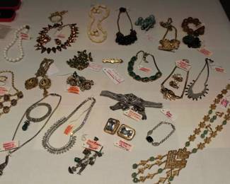 JEWELRY BY MIRIAM HASKELL (PRE W W II), SCHIPARELLI, RAZZA TWINS, AMBEL, RENIOR, TRIFARI, CORO, CELEBRITY, SWAROZSKI, JUICY COUTOURE, VICTORIAN MOURNING, KRAMER N.Y. VOGUE, JONNE'