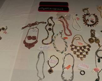 JEWELRY BY MIRIAM HASKELL (PRE W W II), SCHIPARELLI, RAZZA TWINS, AMBEL, RENIOR, TRIFARI, CORO, CELEBRITY, SWAROZSKI, JUICY COUTOURE, VICTORIAN MOURNING, KRAMER N.Y. VOGUE, JONNE'