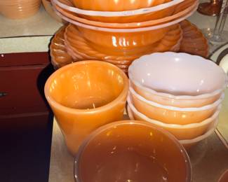 Peach luster dishes