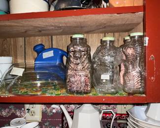 Kitchen - right side - Grapette bottles include cat, clown, and more