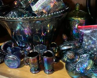 Carnival Glass - blue