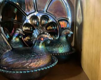 Carnival Glass - blue