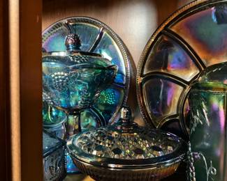 Carnival Glass - blue