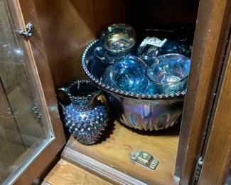 Carnival Glass - blue