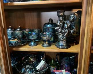 Carnival Glass - blue