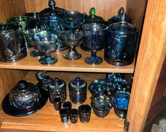 Carnival glass - blue