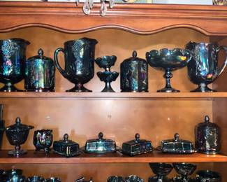 Carnival glass - blue