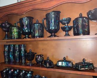 Carnival glass - blue