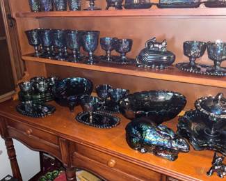 Carnival glass - blue