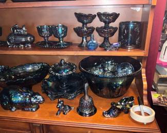 Carnival glass - blue