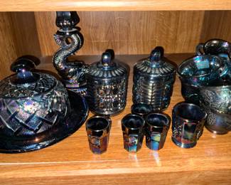 Carnival glass - blue