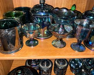 Carnival glass - blue