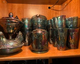 Carnival glass - blue