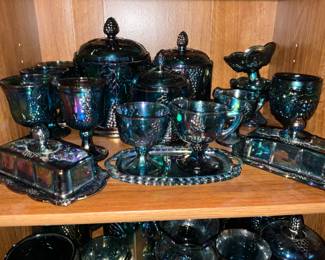 Carnival glass - blue