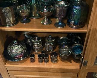 Carnival glass - blue