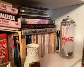 Books + Coke straw holder