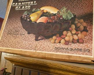 Carnival glass in original box
