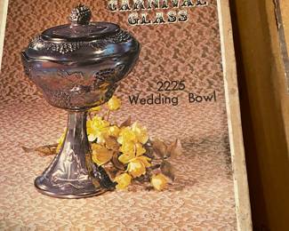 Carnival glass in original box