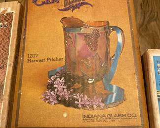 Carnival glass in original box