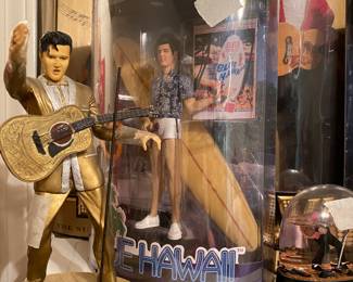 Elvis doll in original case, Elvis doll on stand 