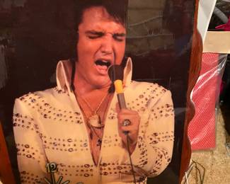 Elvis decoupaged on wood